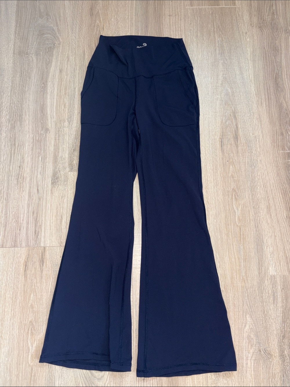90 Degree By Reflex Black High-Rise Flare Pants with Front Pockets